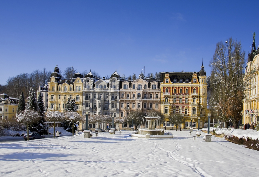Hotel Kriváň in Marienbad, Marienbad im Winter 