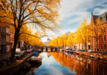 Im Herbst erstrahlen die Straßen und Grachten Amsterdams in besonderem Glanz.