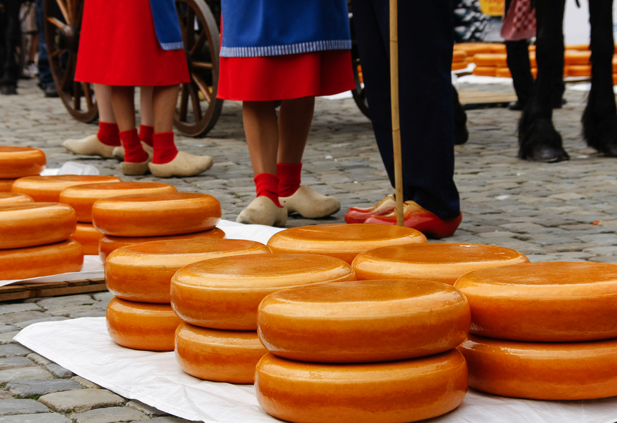 Probieren Sie unbedingt den berühmten niederländischen Käse.