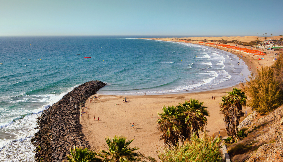 Der Strand Playa del Inglés auf Gran Canaria