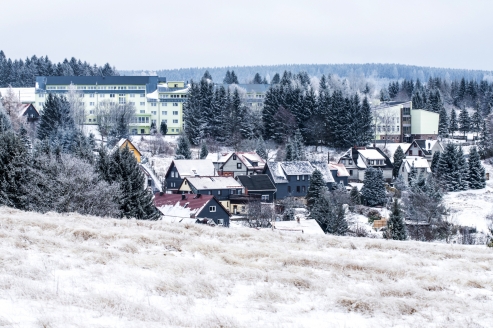 Das Werrapark Resort Hotel Heubacher Höhe in einer herrlichen Winterlandschaft.