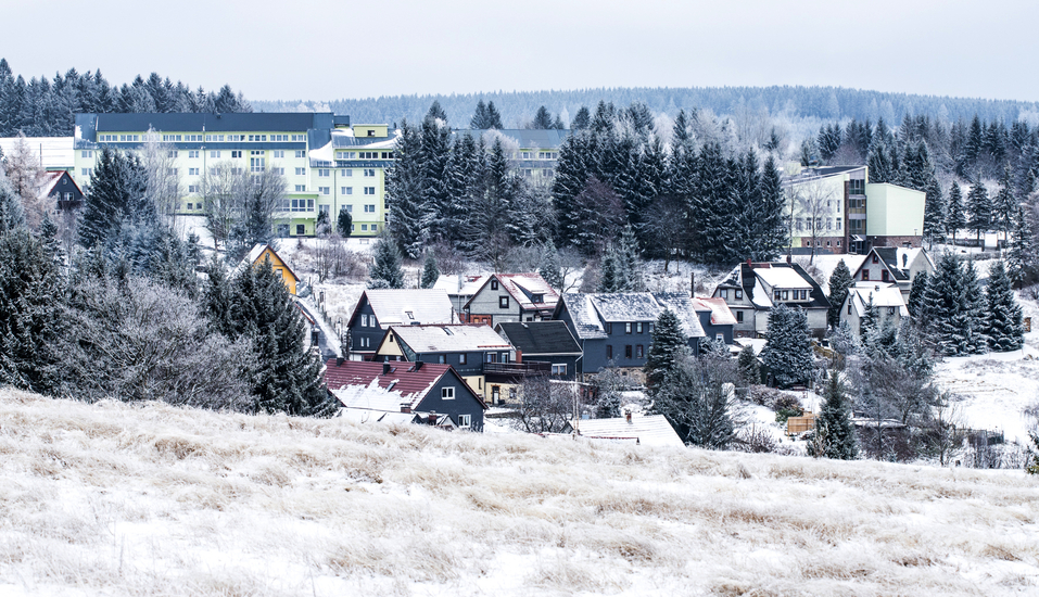 Das Werrapark Resort Hotel Heubacher Höhe in einer herrlichen Winterlandschaft.