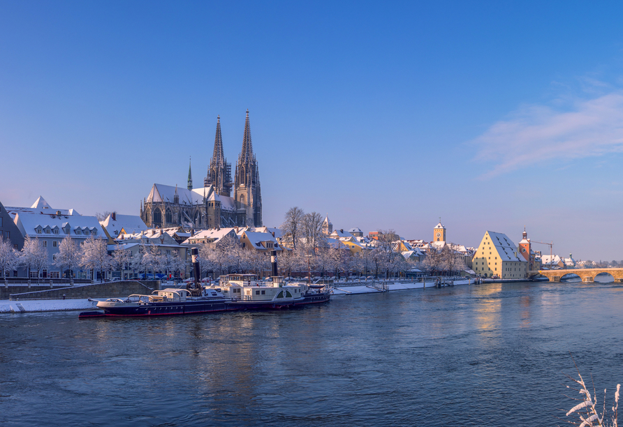 Das historische Regensburg und sein Dom bieten ein tolles Panorama.