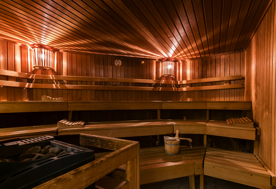 In der Finnischen Sauna können Sie erholsame Stunden verbringen. 