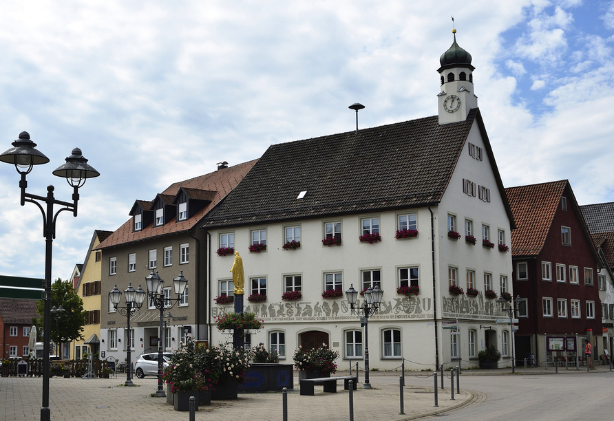 Blick auf das Rathaus von Bad Wurzach