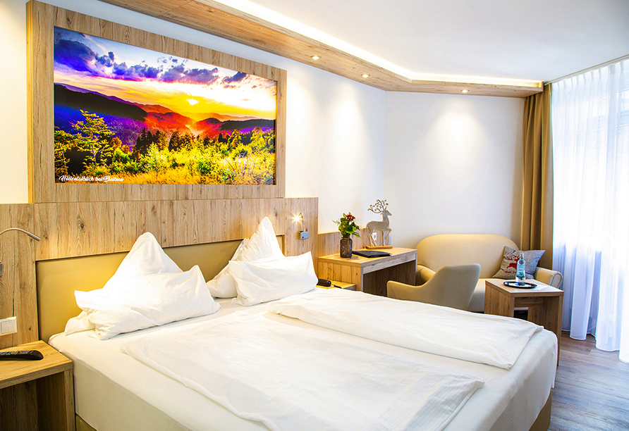 Beispiel eines Doppelzimmers Dreiland im Fini-Resort Badenweiler