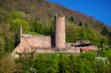 Die Burgruine Scherenburg thront über Gemünden am Main.