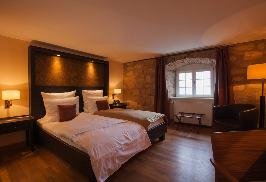 Beispiel eines Einzelzimmers Landblick im Hotel Schloss Waldeck