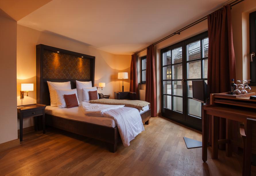 Beispiel eines Doppelzimmers Komfort Landblick im Hotel Schloss Waldeck