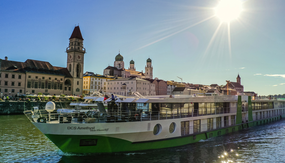 Willkommen an Bord von DCS Amethyst. Ihre Reise beginnt in der Drei-Flüsse-Stadt Passau.