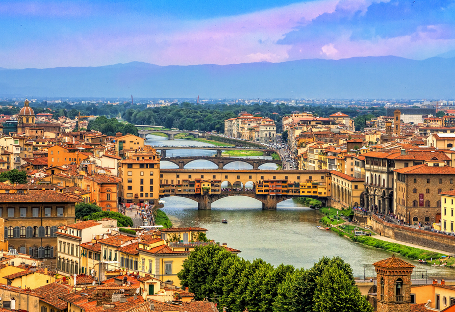 Ein tolles Fotomotiv: Florenz mit der berühmten Brücke Ponte Vecchio.