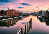 Trondheim mit dem Fluss Nidelva