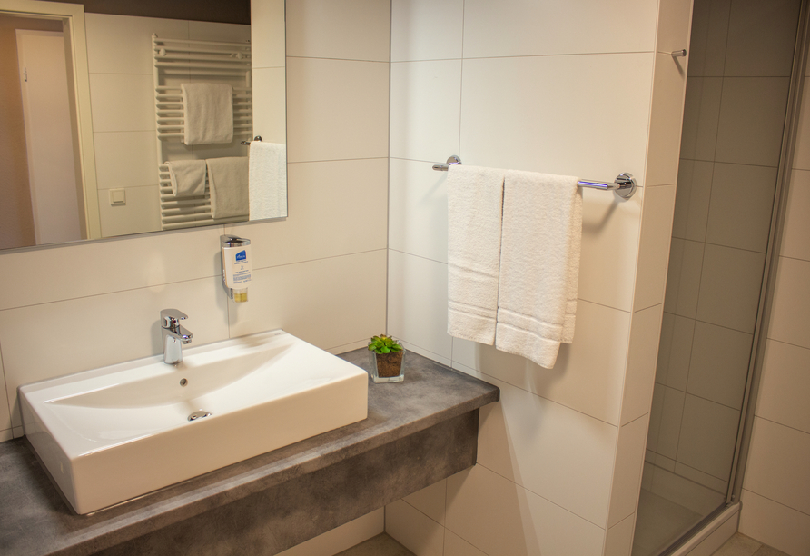 Hotel Dampfmühle, Beispiel Badezimmer Doppelzimmer Komfort Plus