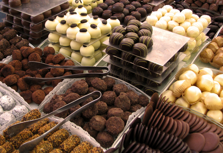 In Brügge wird Ihr Gaumen verwöhnt – z.B. mit feinster belgischer Schokolade. 
