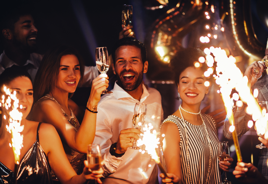 Silvester an der Polnischen Ostsee, Freunde mit Wunderkerzen