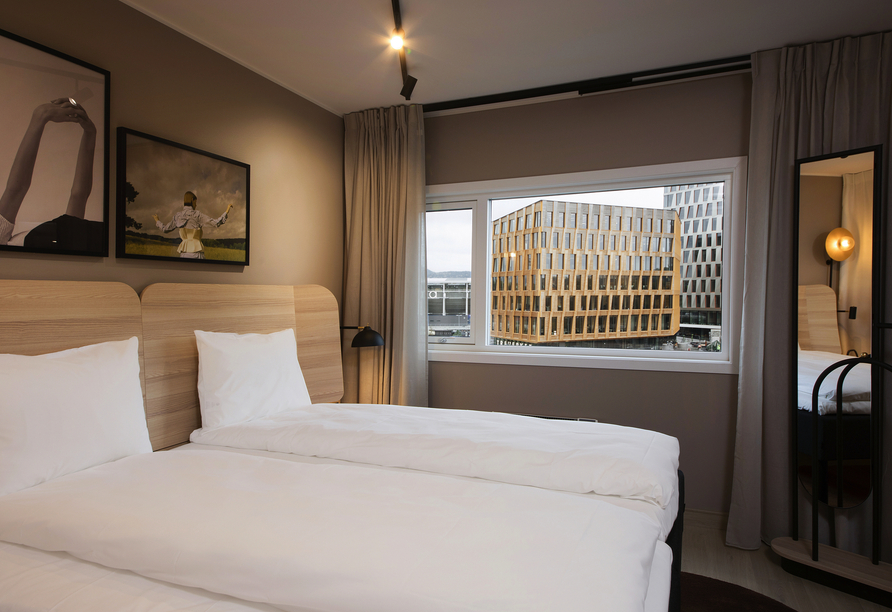 Beispiel eines Doppelzimmers im Beispielhotel Scandic Helsfyr in Oslo