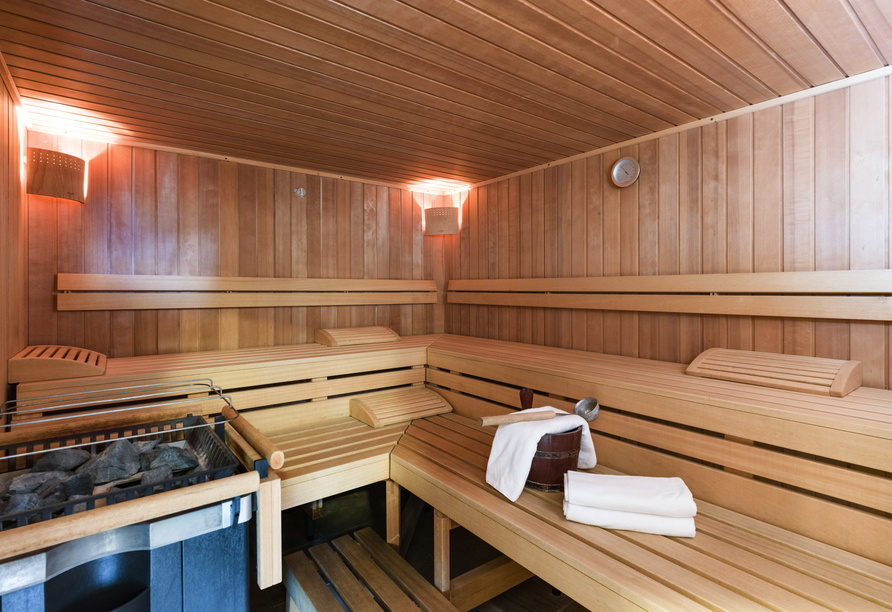 Entspannen Sie in der Sauna des Harmony Hotels Harfenwirt.