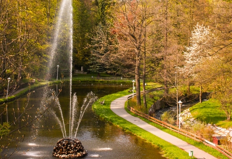 Im Park direkt neben dem Hotel können Sie neue Kraft tanken.