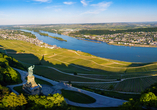... und genießen vom Niederwalddenkmal einen tollen Blick über das Rheintal.