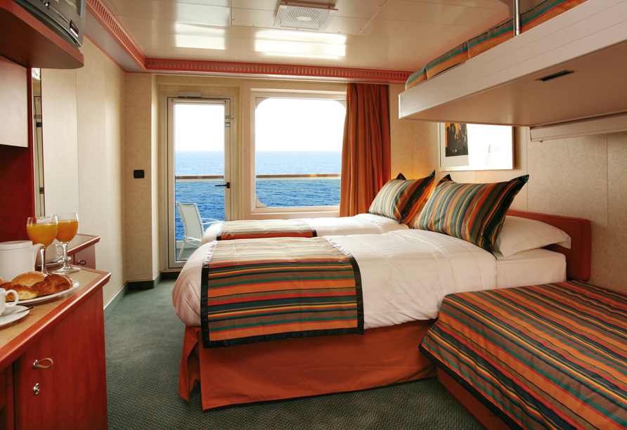 Beispiel einer Balkonkabine an Bord der Costa Pacifica