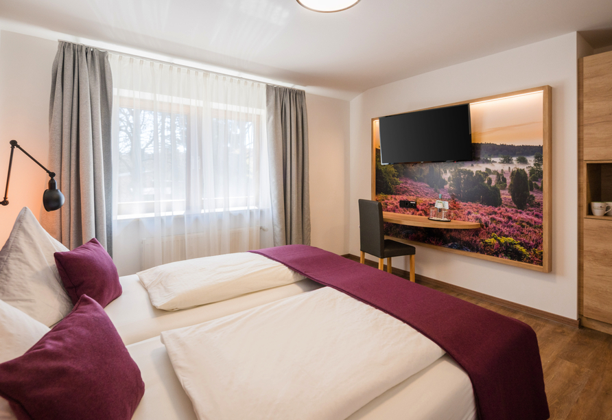Beispiel eines Doppelzimmers Komfort im Heidehotel Bockelmann