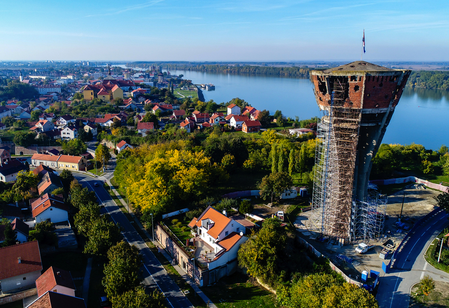 Der vom Krieg zerstörte Wasserturm ist das Wahrzeichen der kroatischen Stadt Vukovar.