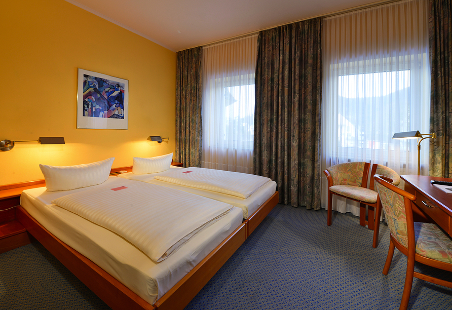 Beispiel eines Doppelzimmers Standard im Rheinhotel Vier Jahreszeiten