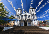 Das Highlight der kleinen Ortschaft Monte ist die prächtige Kirche Nossa Senhora do Monte.
