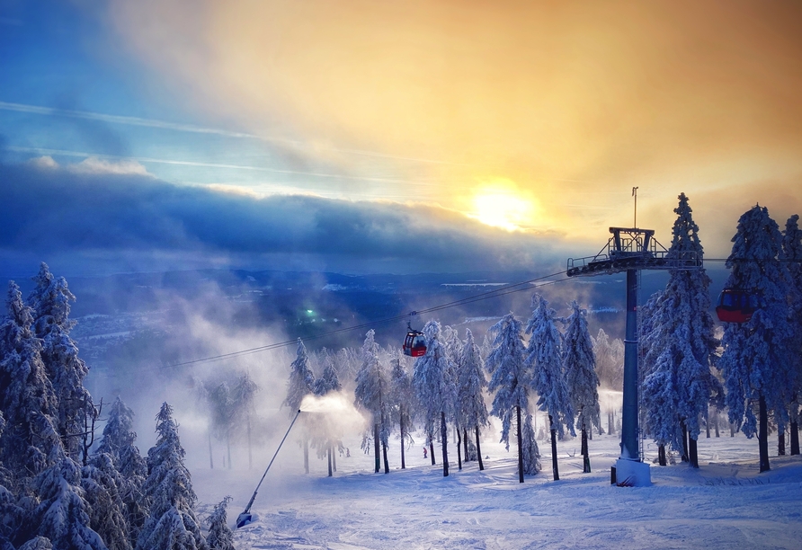 Malerisch schöne Winterlandschaften empfangen Sie im Harz.