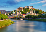 Bewundern Sie die beeindruckende Festung Hohensalzburg als krönenden Abschluss Ihrer Urlaubsreise.
