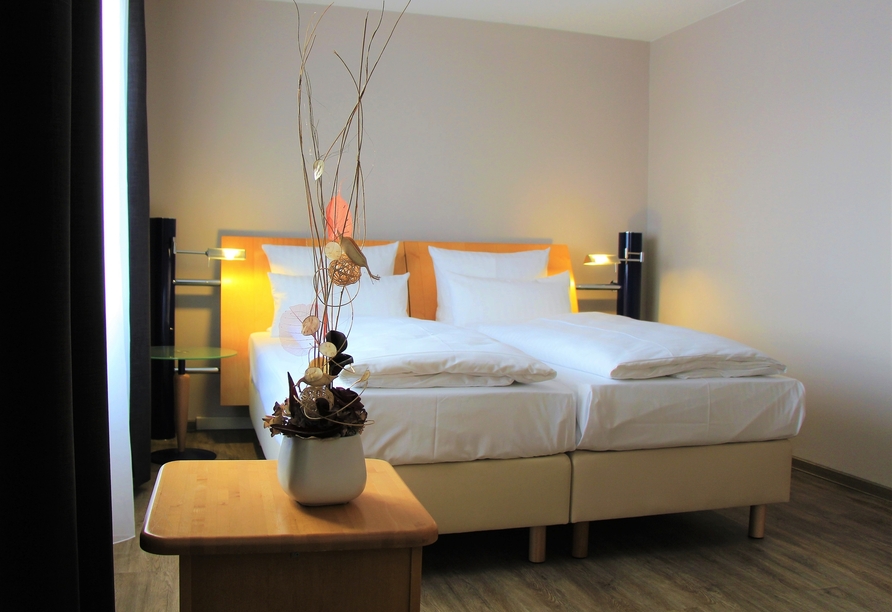 Beispiel eines Doppelzimmers Premium im AMEDIA Hotel Dresden Elbpromenade