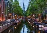 Bestaunen Sie die Grachten der niederländischen Hauptstadt Amsterdam.