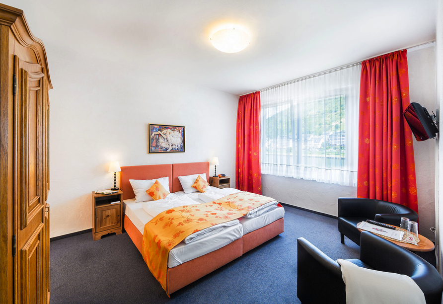 Beispiel eines Doppelzimmers Moselblick im Gästehaus Friedrichs des Hotels Karl Noss