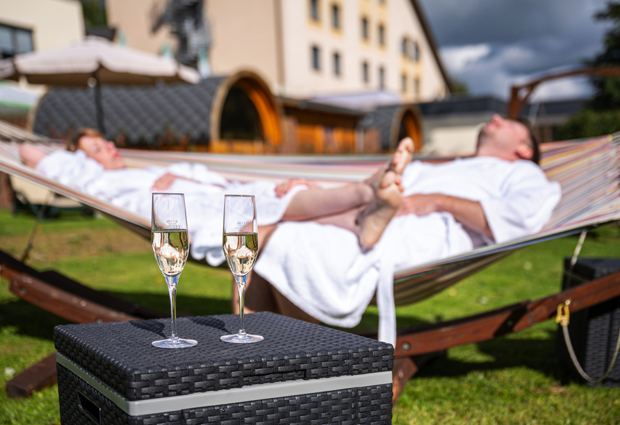Entspannung finden Sie im Garten des Aktiv & Vital Hotels Thüringen.