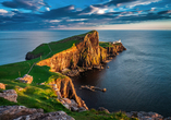 Der Neist Point mit kleinem Leuchtturm ist der westlichste Punkt der Isle of Skye.