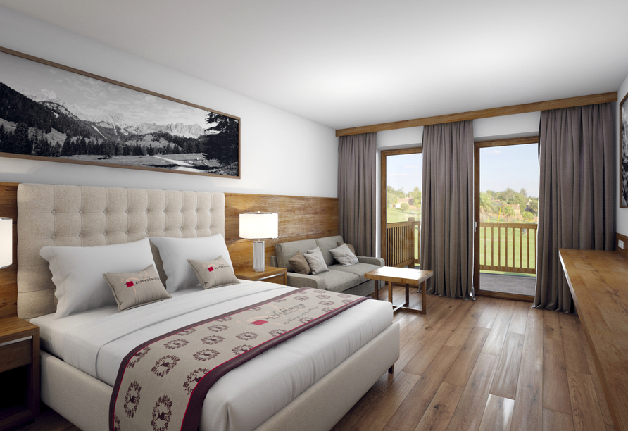 Beispiel eines Doppelzimmers Rubin im Hotel Alpenkönigin in See