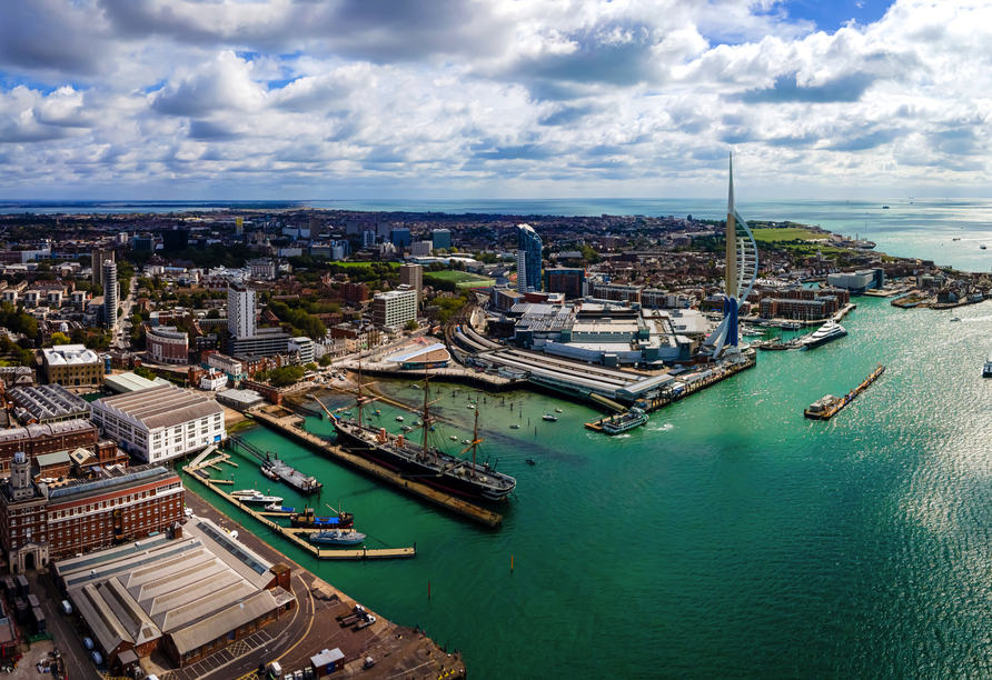 Blick auf Portsmouth in Südengland