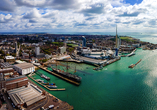 Blick auf Portsmouth in Südengland
