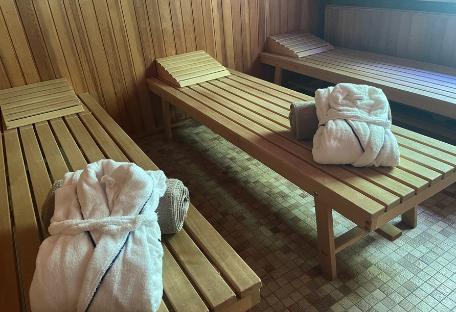In der Sauna können Sie Ihren Tag perfekt ausklingen lassen.