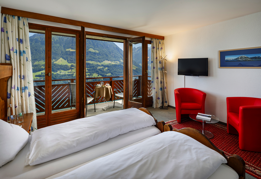 Beispiel eines Doppelzimmers Haupthaus im Hotel Bellevue in Seelisberg
