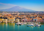 Blick über Catania am Fuße des Vulkans Ätna