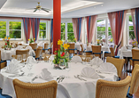 Im Restaurant des Hotels Juwel dürfen Sie sich auf leckere Speisen und regelmäßige Themenbuffets freuen.
