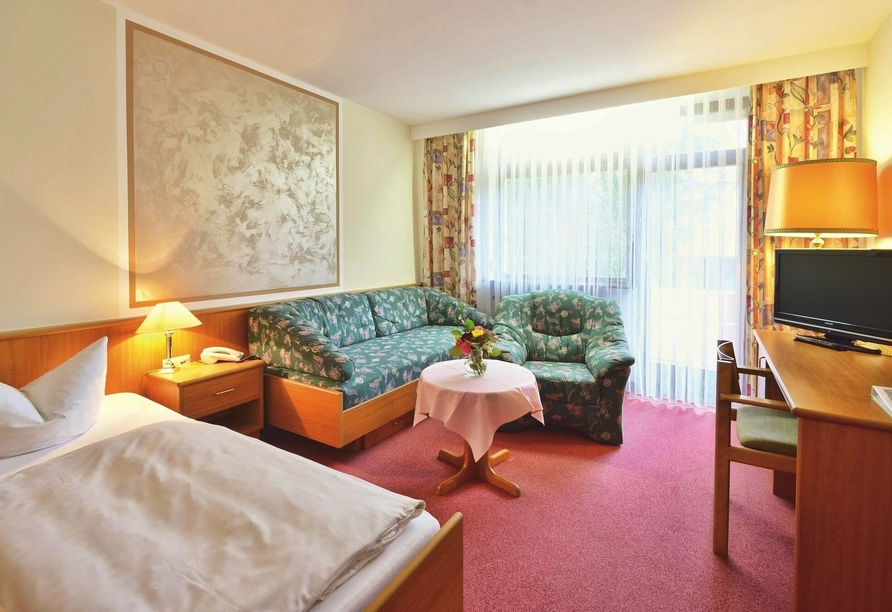 Beispiel eines Einzelzimmers im Hotel & Restaurant Bayerischer Hof