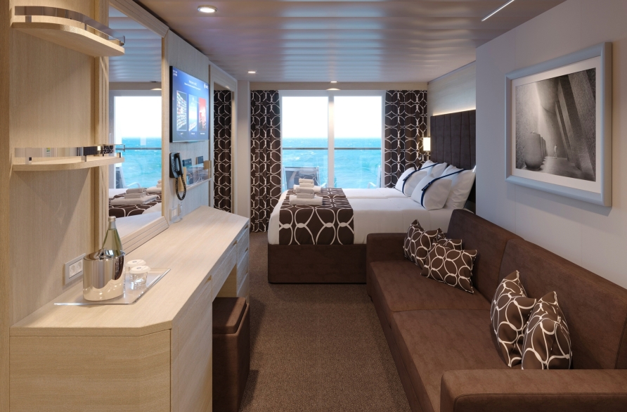 Beispiel einer Balkonkabine an Bord der MSC World Europa