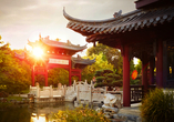 Das chinesische Teehaus im Luisenpark ist beeindruckend.