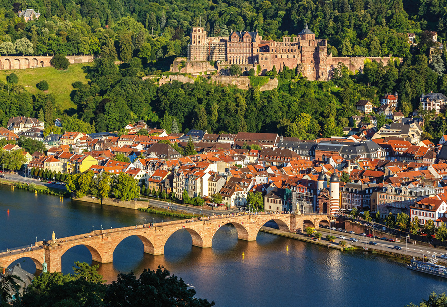 Die wunderschöne Aussicht auf Heidelberg.