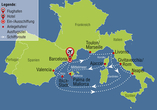 Queen Elizabeth, Reiseroute