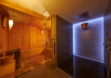 Die hoteleigene Sauna können Sie vor Ort auch ganz für sich alleine buchen.