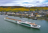 Ihr Schiff MS LADY DILETTA bringt Sie zu tollen Städten am Rhein – wie hier nach Rüdesheim.