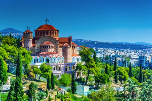 Blick auf die St. Paul Kathedrale in Thessaloniki